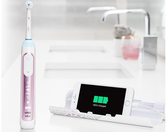 Ladeanzeige bei der Genius X Zahnbürste auf dem Smartphone