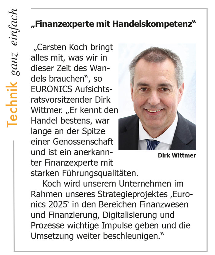 Dirk Wittmer zum Einstieg von Carsten Koch bei Euronics