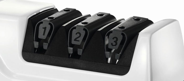 Die Graef-Messerschleifer sind mit einem 3-Stufen-System zum einfachen schkeifen ausgestattet