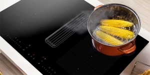 Das neue Modell DHKI 752 880 C kombiniert ein autarkes Induktionskochfeld mit einer leistungsstarken, aber dezenten Dunstabzugslösung